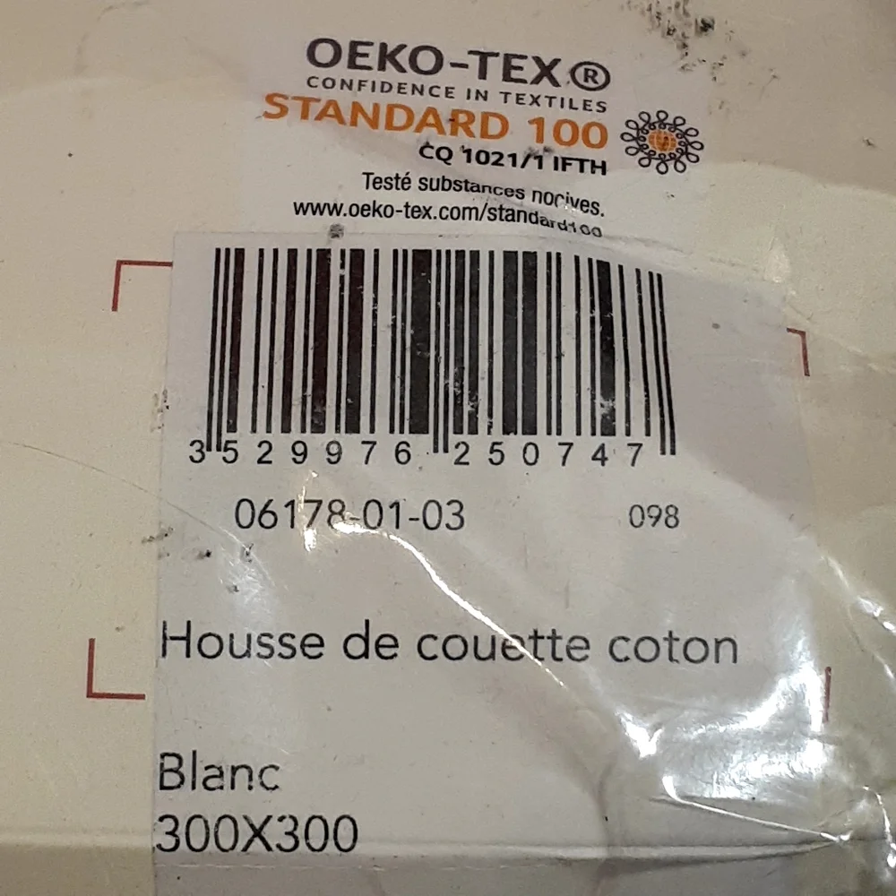 OEKO-TEX STANDARD 100 DUVET COVER WHITE NWT